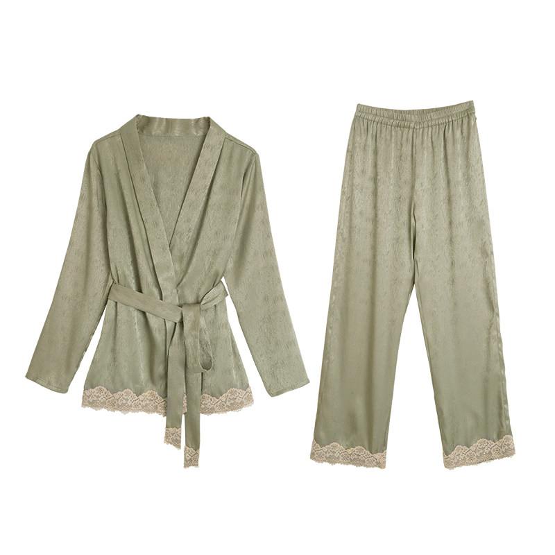 noirtease春秋性感两件套长袖睡袍 noirtease睡衣/家居服套装