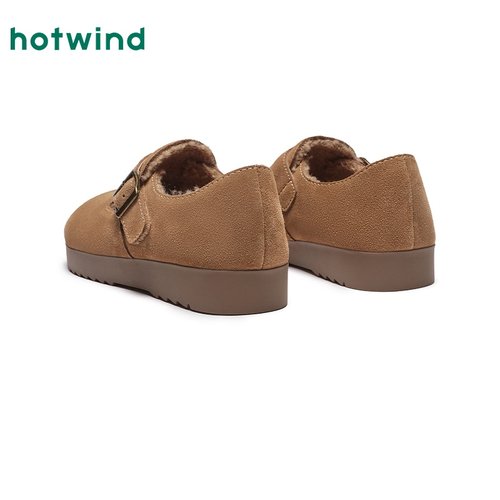 热风勃肯鞋软木鞋女25冬季新款舒适通勤毛毛鞋复古百搭休闲棉鞋女 - 图2
