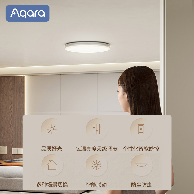 Aqara绿米联创智能吸顶灯L1接入米家App小爱同学语音控制Homekit - 图0