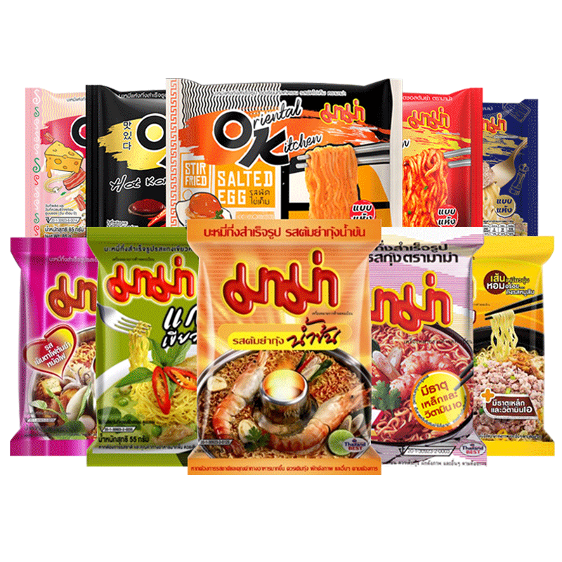 泰国进口零食品MAMA妈妈方便面泡面袋装冬阴功酸辣虾味泡面*10包 - 图3