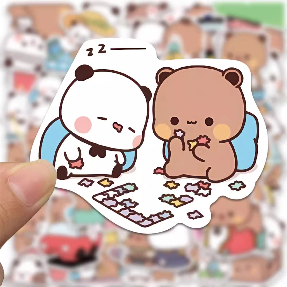 110张爆款一二和布布表情包贴纸可爱DIY手账装饰防水贴纸风琴