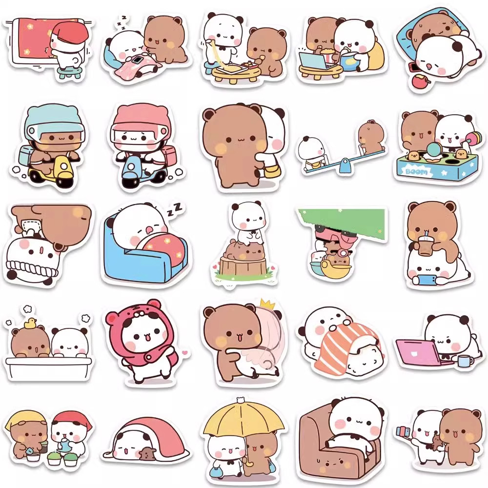 110张爆款一二和布布表情包贴纸可爱DIY手账装饰防水贴纸风琴