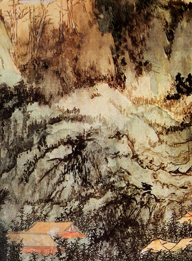 张大千庐山泼墨家居高清微喷国画