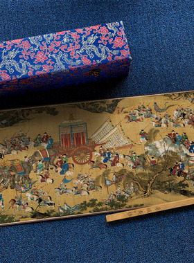 明 佚名 出警图手卷绢本国画卷轴高清微喷复制品客厅人物画装饰画