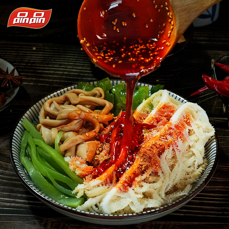 品品冷吃千层肚贡菜裙带菜梗麻辣即食卤鸭肠三/四拼熟食川味凉拌 - 图0