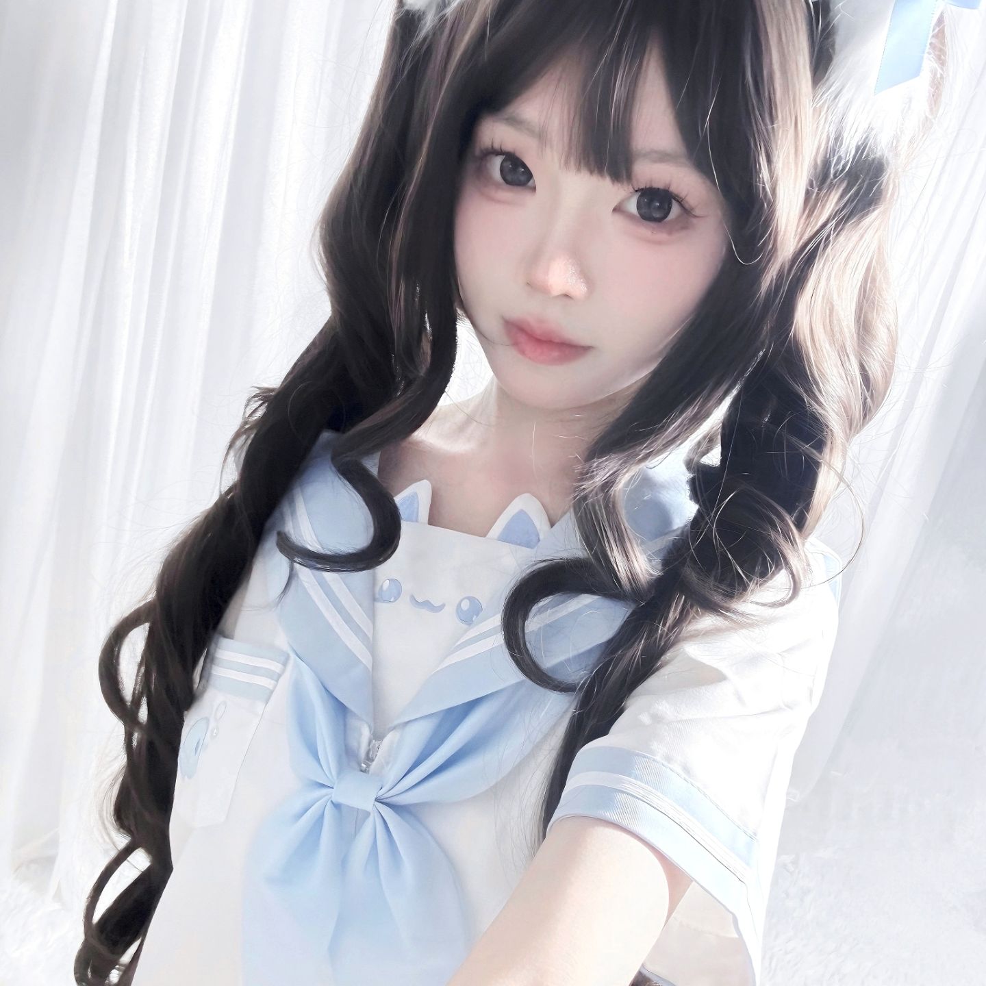 狐兔JK原创甜喵奶芙萌款水手服短袖短裙学院风甜美制服套装女 - 图2
