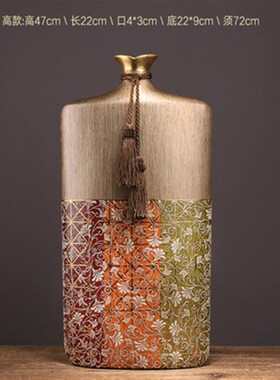 欧式轻奢陶瓷贴花花瓶摆件美式客厅电视柜酒柜家居玄关装饰摆件