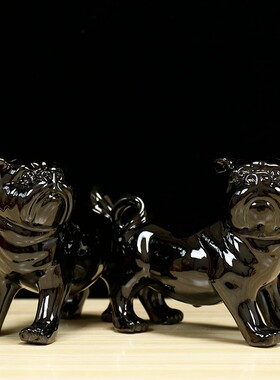 陶瓷狗摆件生肖狗可爱工艺品客厅办公室家居饰品