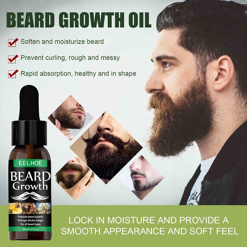 Softens Beard Growth Oil Beard Length Enhancer Regrowth Oil - 图0