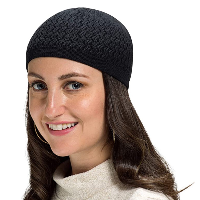 Beanie Knitted Hat Cap men women男女回族包头套头圆顶帽-图0