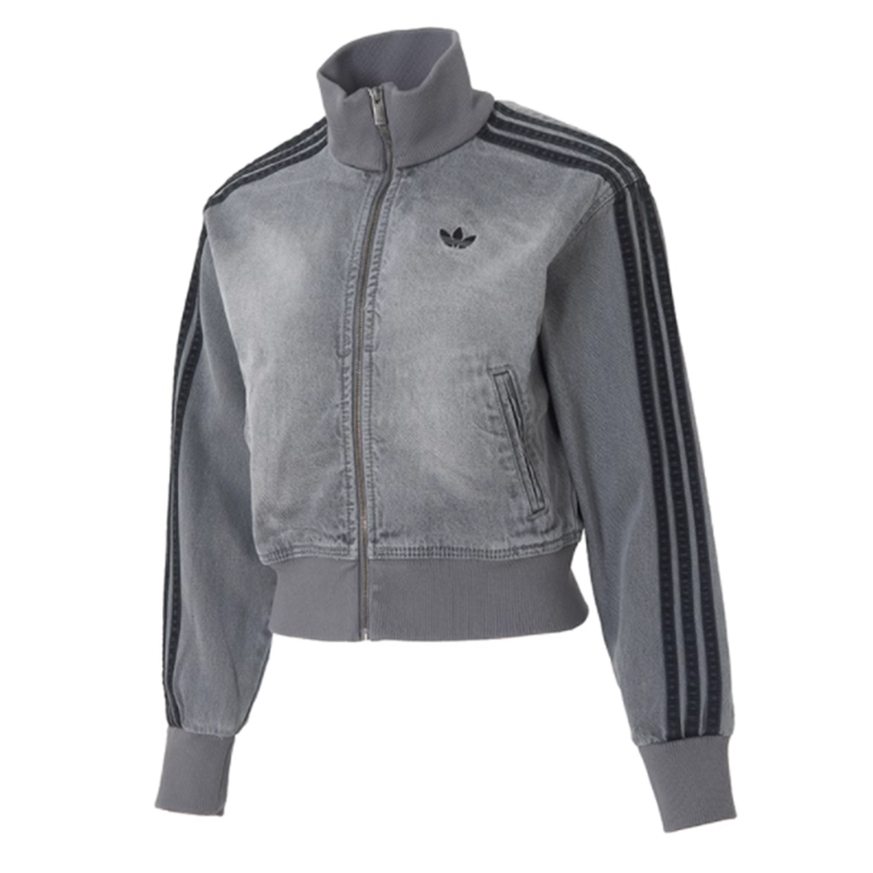 Adidas阿迪达斯三叶草25秋季女子刺绣牛仔夹克运动休闲外套JY2564 - 图3