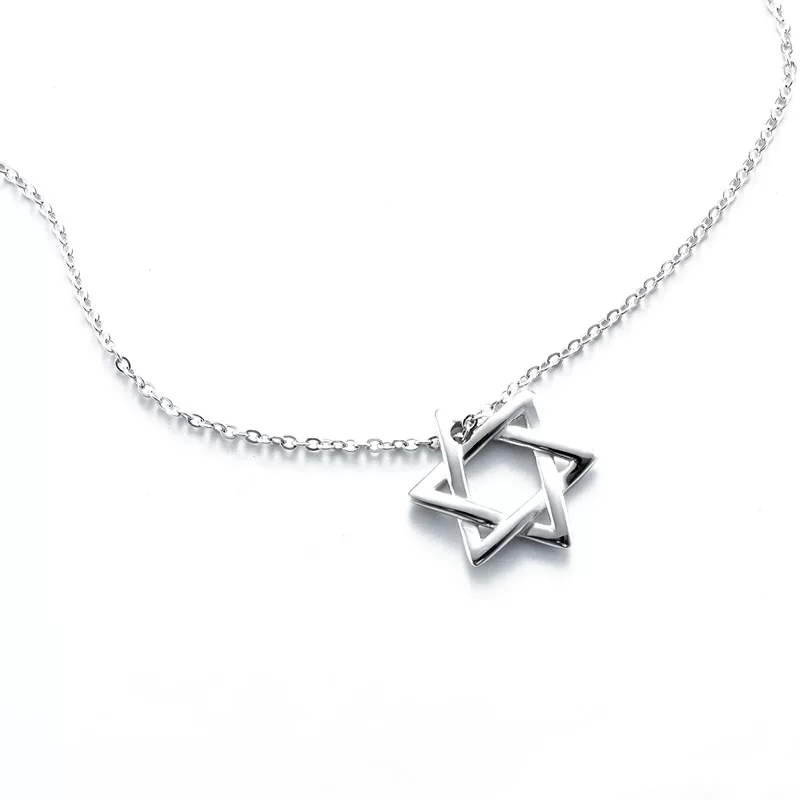 David Star Pure Silver Necklace Pendant Sweet Tea Same