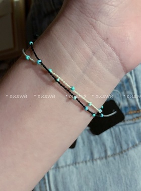 ouswa原创【倚梦而憩】串珠纯手工极细简约叠戴编织手绳小众手串