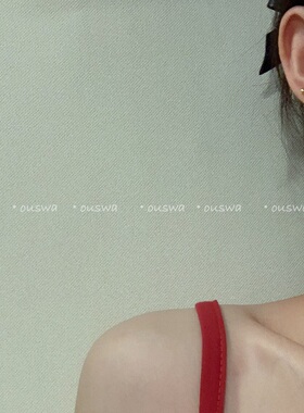 ouswa原创【野草莓】轻复古叶子果实显白红色秋冬ins甜美耳环耳饰