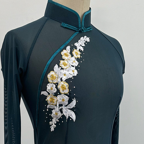 舞依艺库古典舞蹈身韵纱衣女胶州东北秧歌民间舞练功服加钻可定制 - 图2