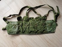 Nostalgia Old Stock Public Hair 63 Style Horizontal Version 7 Pocket Bullets Bag Old Green Tactical Vest Collection Chest Hang