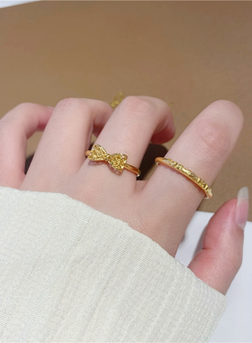 小红书同款镂空蝴蝶结戒指女