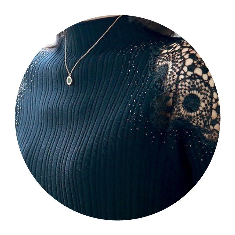 蕾丝t恤衫夏秋季新款修身打底衫 欧织蔻T恤