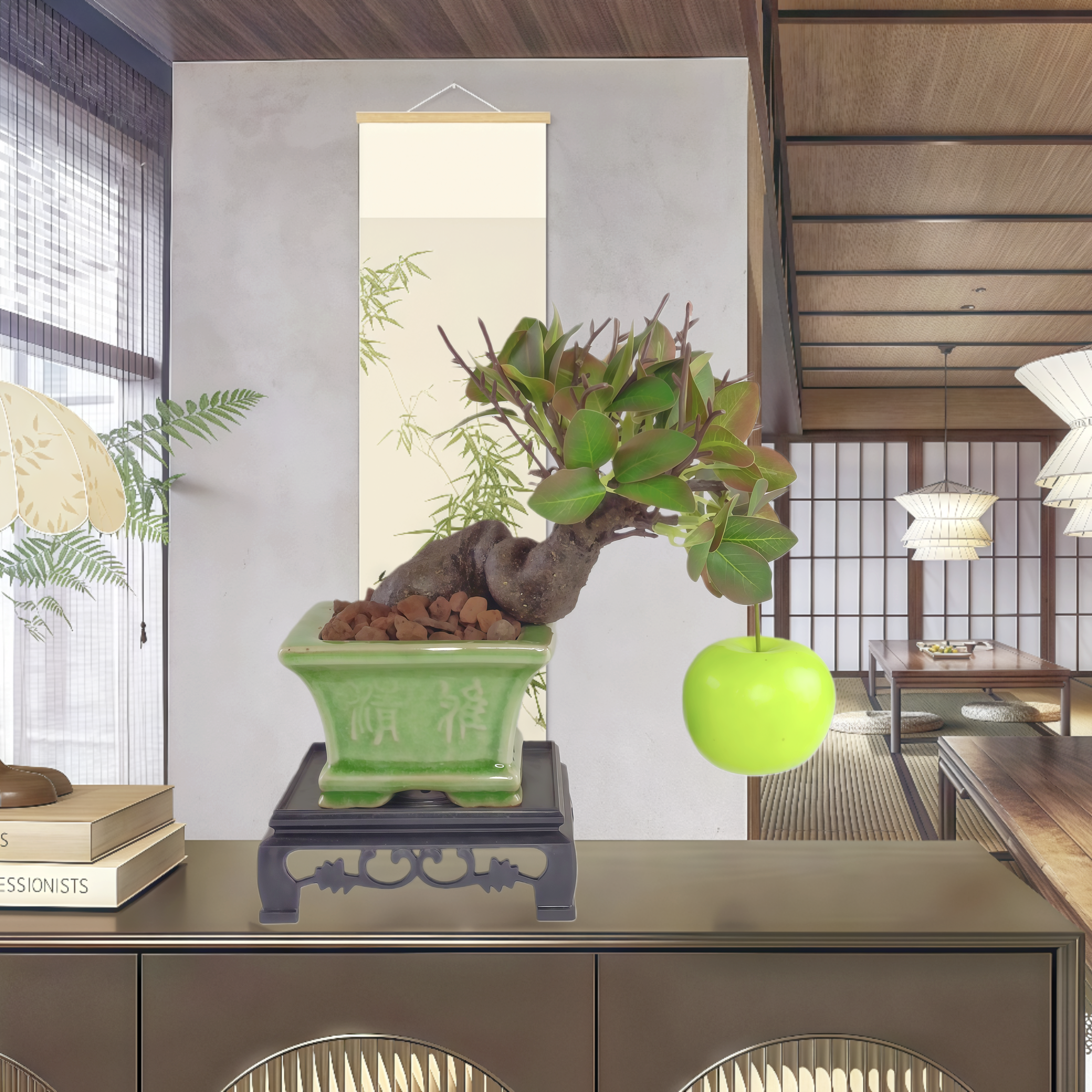 仿真盆景精品老桩苹果树造型盆景摆件室内客厅桌面装饰品造景摆设,淘宝优惠券,粉丝福利购,淘宝优惠卷