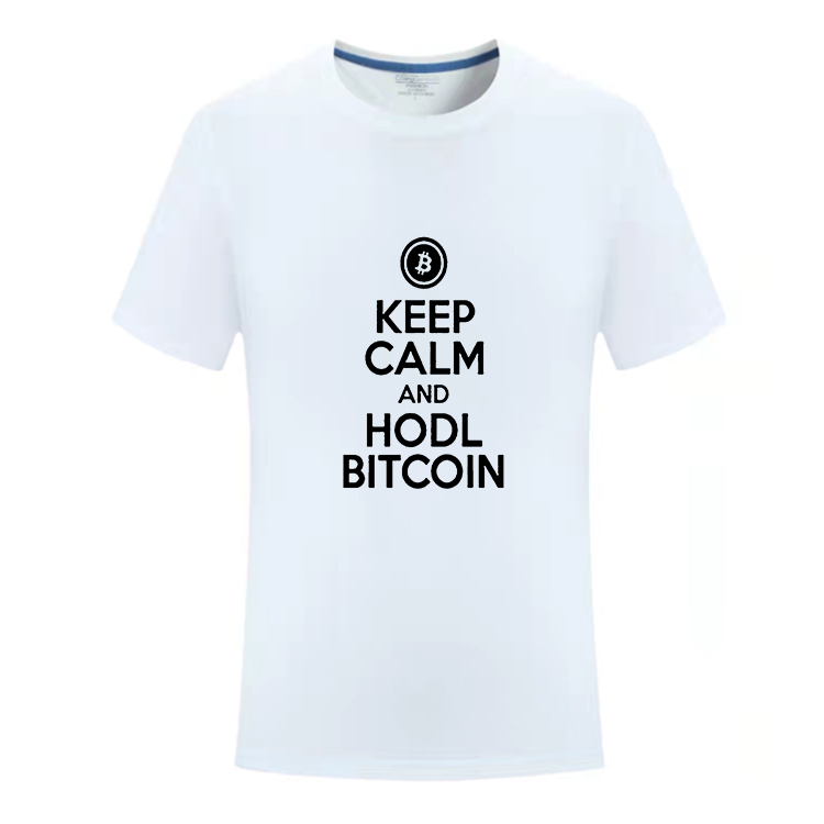 Keep Calm and Hodl Bitcoin圆领短袖T恤短袖纪念品文化衫半袖-图3