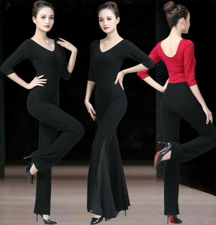 形体礼仪训练服装女连体套装春夏季2021新款莫代尔短袖舞蹈练功服