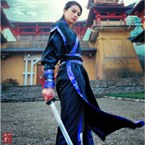 古装男汉服侠客书生演出服毕业拍照班服古代唐装舞台影视剧服装 - 图3
