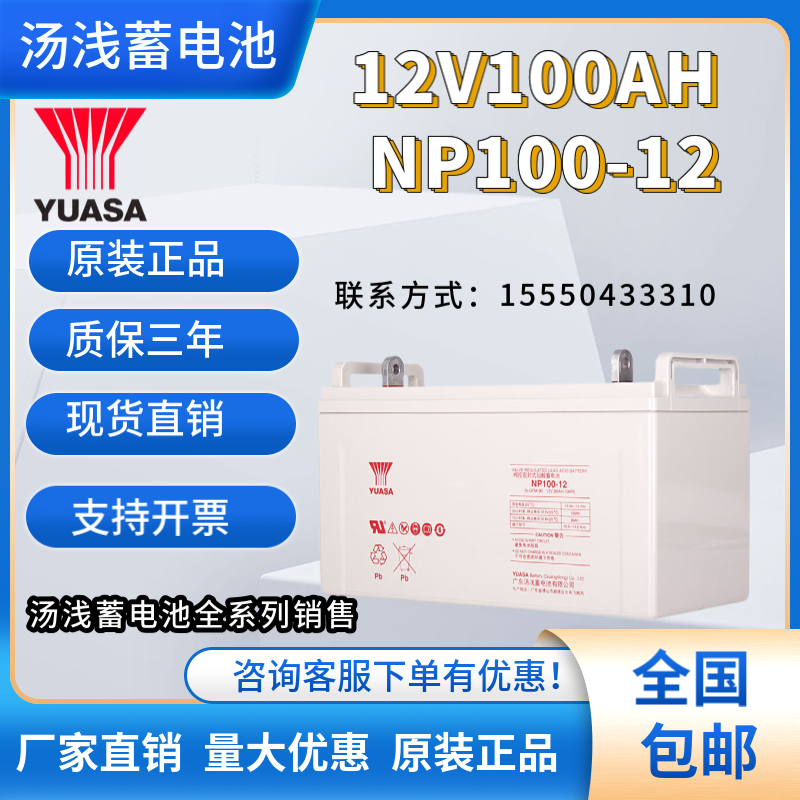 YUASA汤浅蓄电池NP100-12/NP65-12/NP38-12NP24-12直流屏12V100AH - 图2