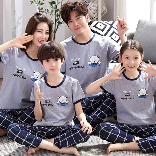 Пижама, хлопковые штаны, домашняя одежда, комплект, семейный стиль