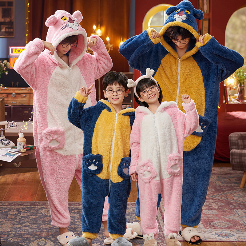 一家三口亲子装儿童恐龙连体衣睡衣 珊妤睡衣/家居服套装