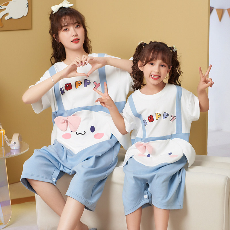 玲娜贝儿童连体夏季短袖纯棉睡裙 珊妤睡衣/家居服套装