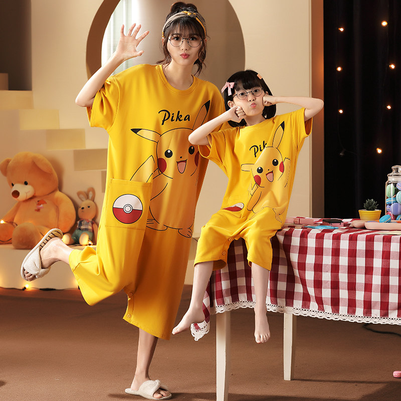 夏季儿童短袖连体纯棉女孩卡通睡裙 珊妤睡衣/家居服套装