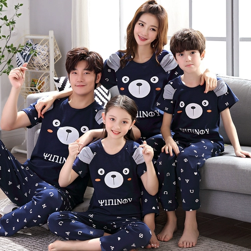 Пижама, хлопковые штаны, домашняя одежда, комплект, семейный стиль