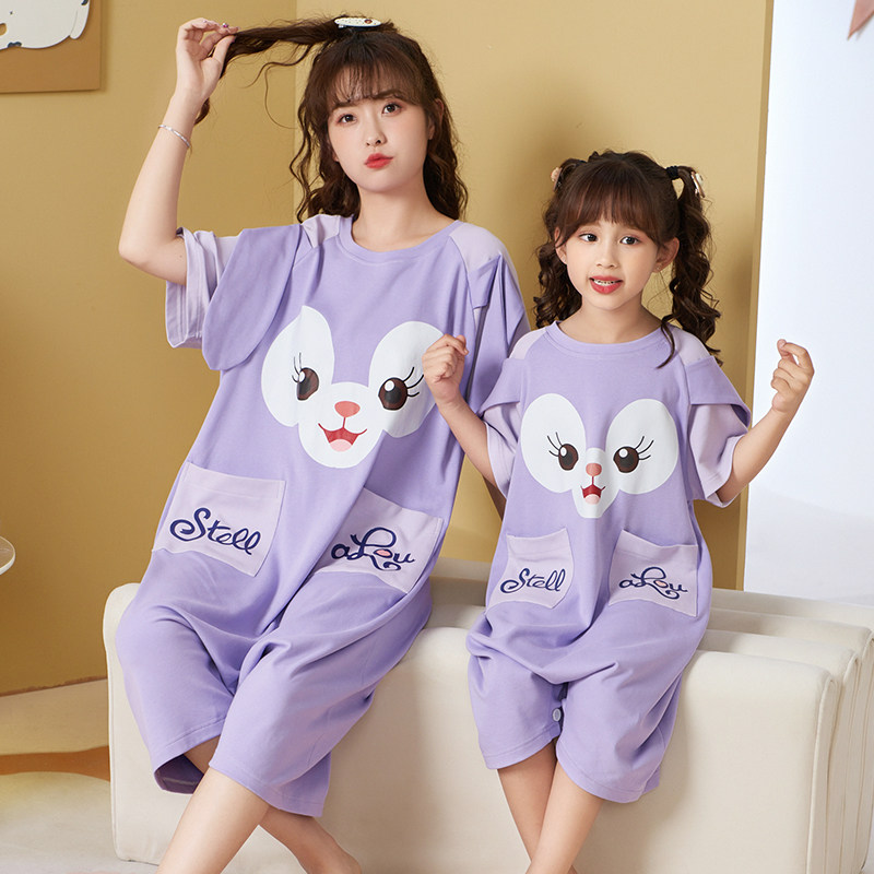 玲娜贝儿童连体夏季短袖纯棉睡裙 珊妤睡衣/家居服套装