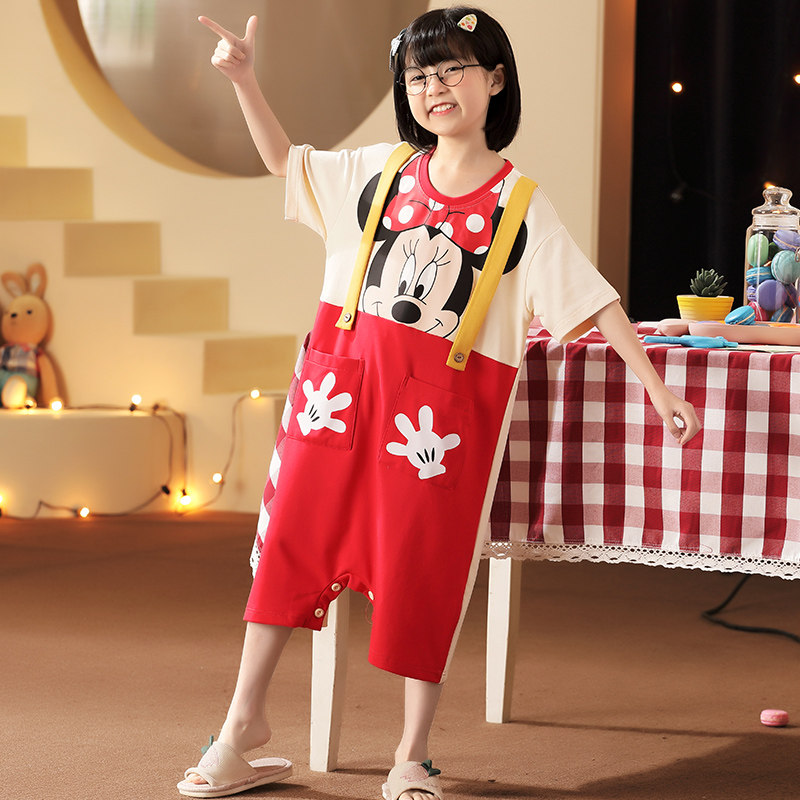 儿童连体女童夏季纯棉短袖萌连体衣 珊妤睡衣/家居服套装