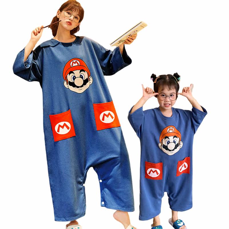 亲子装连体春秋纯棉长袖男女童睡衣 珊妤睡衣/家居服套装