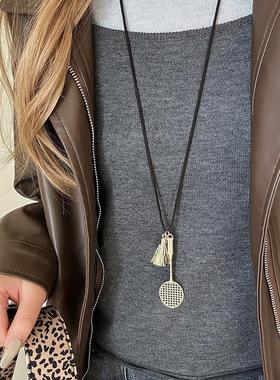 迷你羽毛球拍金属毛衣项链