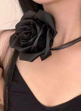 布料女立体大花朵系脖绑带颈花饰