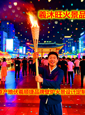 羲沐旺火景仿真3d火焰电子火把火炬荧光棒篝火灯非遗工艺竹编火把