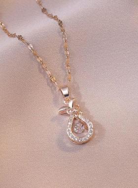 钛钢项链女 跨境灵动款时尚新款钱袋锁骨链ins小众设计气质颈链女