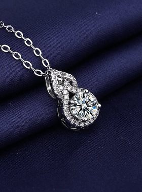 女莫桑石葫芦锁骨链新款时尚简约