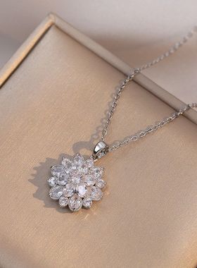 项链女 微镶网红日韩风项链锆石雪花可爱微镶时尚潮流钛钢锁骨链