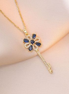 项链女 韩版时尚ins网红同款项链小众设计感钥匙简约钛钢锁骨链