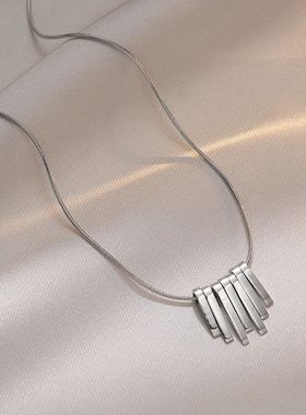 项链女 ins韩小金条时尚简约款小巧设计个性潮牌饰品钛钢锁骨链