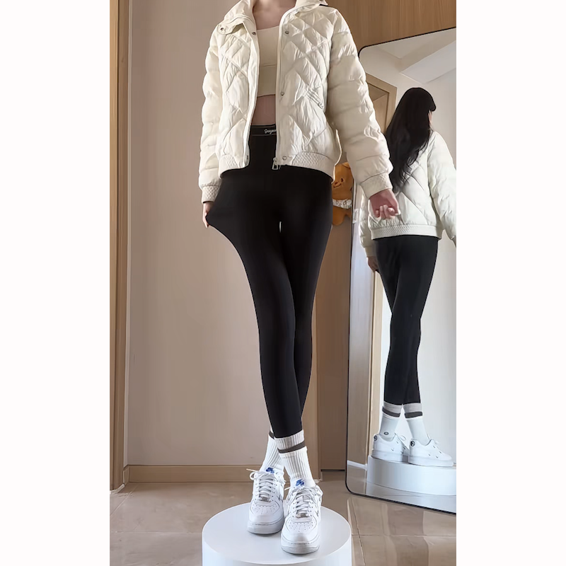 鲨鱼裤女高腰收腹显瘦紧身瑜伽裤外穿黑色打底裤 - 图0