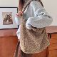 Korean style woolen large capacity commuter tote bag for women