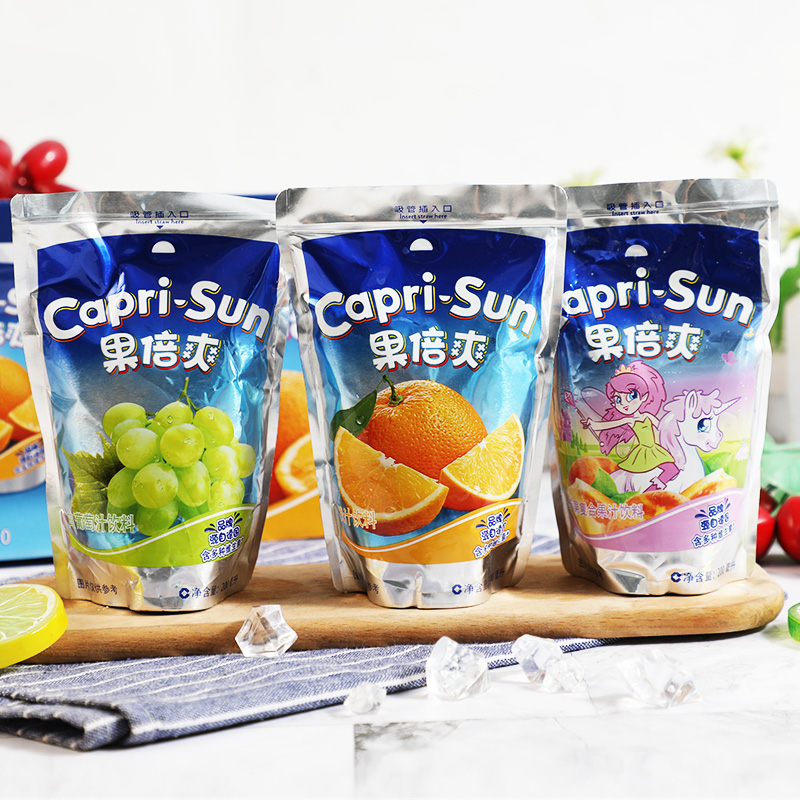 整箱10袋德国capri-sun果倍爽儿童果汁200ml装网红饮料整箱批特价 - 图3