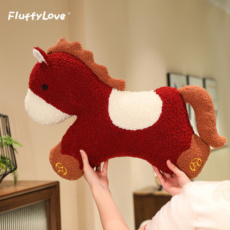 2026马年吉祥物公仔玩偶抱枕红色小马毛绒玩具儿童送朋友新年礼物,淘宝优惠券,粉丝福利购,淘宝优惠卷