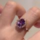 Natural Amethyst Radiant S925 Sterling Silver Ring Women