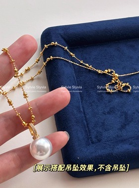 s925银镀k金意大利仙女锁骨项链