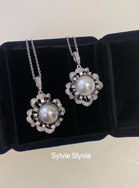 施家澳白大珍珠吊坠项链锁骨链